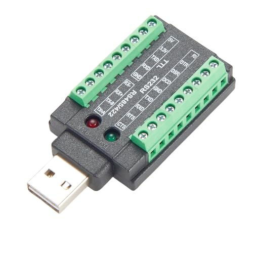 Plinkwirekb USB zu RS232 RS485 RS422 TTL 4-in-1 Serieller Konverter mit Original FT232RNL Industrieller USB-zu-Terminalblock-Adapter, unterstützt Windows XP/7/8/10/11, Linux, Android, Mac von Plinkwirekb
