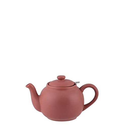 PLINT Simple & Stylish Ceramic Teapot, Globe Teapot with Stainless Steel Strainer, Ceramic Teapot for 3-5 Cups, 900ml Ceramic Teapot, Flowering Tea Pot, TeaPot for Blooming Tea, Terracotta Rose von PLINT