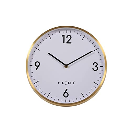 PLINT Large Round Wall Clock, Big Readable Numbers, Non-Ticking Silent Decorative Clocks, Modern Look Perfect for Living Room, Kitchen, Office, School,Stylish Brass Frame von Plint