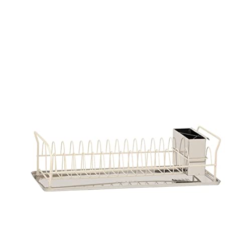 PLINT Premium Dish Rack - Plate Drying Rack with Cutlery Holder & Drip Tray Edelstahl Draining Dish Rack Drainer - Dish Draining Rack for Kitchen Counter - Small Dish Drainer Cream Color von Plint