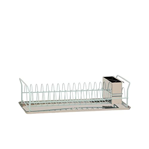 PLINT Premium Dish Rack - Plate Drying Rack with Cutlery Holder & Drip Tray Edelstahl Draining Dish Rack Drainer - Dish Draining Rack for Kitchen Counter - Small Dish Drainer Ice Color von Plint