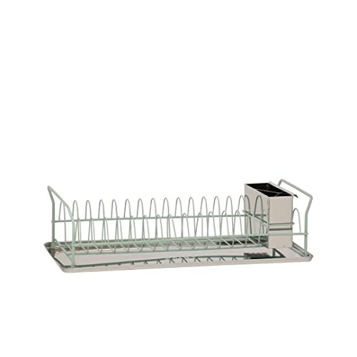 Plint Premium Dish Rack - Plate Drying Rack with Cutlery Holder & Drip Tray Edelstahl Draining Dish Rack Drainer - Dish Draining Rack for Kitchen Counter - Small Dish Drainer Leaf Color von Plint