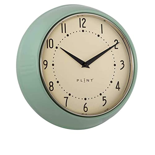 PLINT Retro Wall Clock Silent Non-Ticking Decorative Leaf Color Wall Clock, Retro Style Wall Decoration for Kitchen Living Room Home, Office, School, Easy to Read Large Numbers von Plint