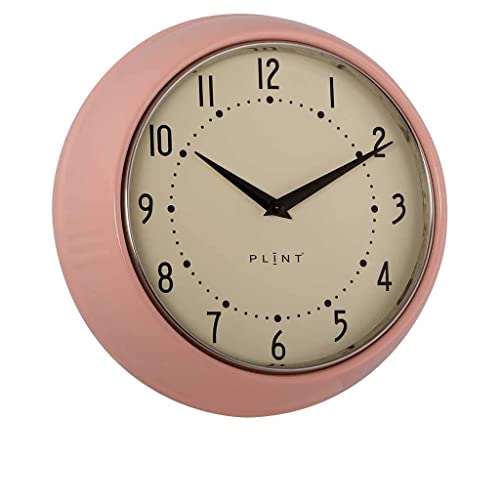 PLINT Retro Wanduhr Silent Non-Ticking Decorative Rose Color Wall Clock, Retro Style Wall Decoration for Kitchen Living Room Home, Office, Schule, Easy to Read Large Numbers von Plint
