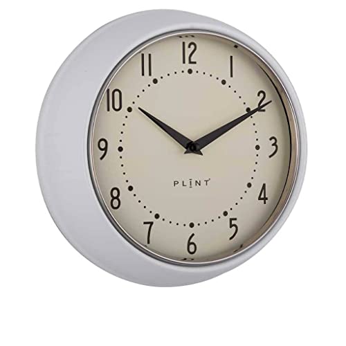 PLINT Retro Wanduhr Silent Non-Ticking Decorative White Color Wall Clock, Retro Style Wall Decoration for Kitchen Living Room Home, Office, Schule, Easy to Read Large Numbers von Plint