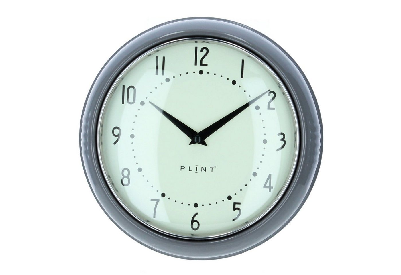 Plint Wanduhr Küchenuhr Retro almost black grau Uhr von Plint