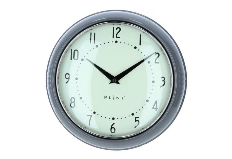 Plint Wanduhr Küchenuhr Retro almost black grau Uhr von Plint