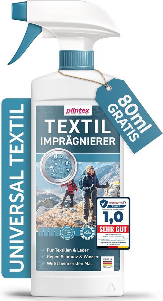 Plintex Textil Imprägnierspray, Funkionstextilien, Leder, Schuhe Imprägnierspray (Nano Membran Imprägnierung), Nano Membran Imprägnierung, Dermatologisch getestet & atmungsaktiv von Plintex