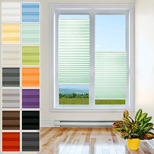 Klemmfix Plissee Ohne Bohren - 100 cm x 150 cm - Plissee Klemmfix Rollo Mint - Plissees für Fenster - Jalousien zum Klemmen - Plisee Rollo Ohne Bohren Klemmfix - Plisseerollo - Plisses - Plisse von Plisart