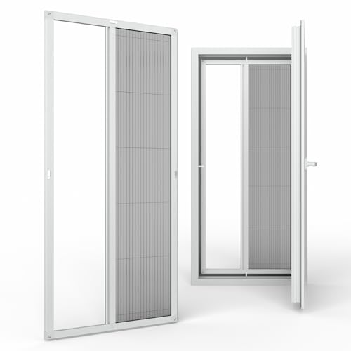Plissee Fliegengitter Insektenschutztür nach Maß ohne Bohren – Klemmmontage für Balkontür, Schiebetür oder Terrassentür – Aluminium, Fiberglas, Weiß, Grau Plissee Fliegengitter Insektenschutztür nach Maß ohne Bohren – Klemmmontage für Balkontür, Schiebetür oder Terrassentür – Aluminium, Fiberglas, Weiß, Grau von Plissee Fliegengitter