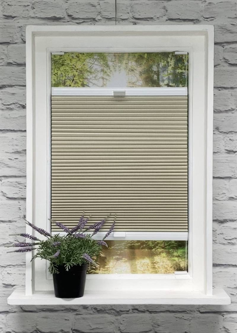 Wabenplissee Lambada Blackout Sand-Weiß Wabenplissee Lambada Blackout Sand-Weiß von Plissee-flix24.de