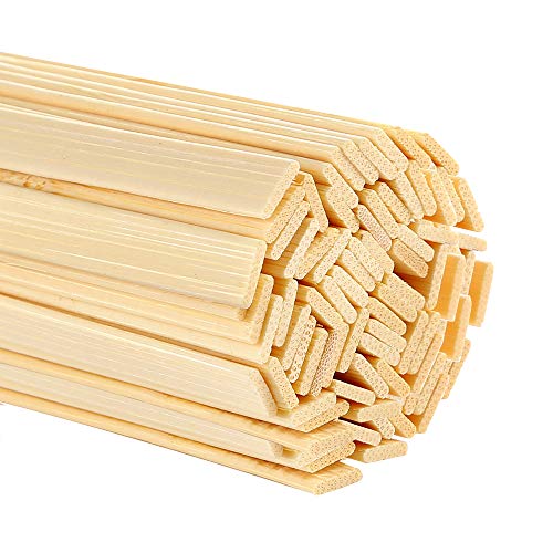 Pllieay 100 Stück natürliche Bambusstöcke Holz Extra lange Stöcke zum Basteln (39,9 cm Länge x 0,9 cm Breite x 0,2 cm Dicke) von Pllieay