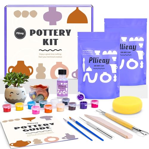 Pllieay Töpferset für Anfänger - Lufttrocknendes DIY Set für Erwachsene, Selbsttrocknender Ton zum Kreativ Töpfern, Keramik Kreativset, Valentinstagsgeschenk Pllieay Töpferset für Anfänger - Lufttrocknendes DIY Set für Erwachsene, Selbsttrocknender Ton zum Kreativ Töpfern, Keramik Kreativset, Valentinstagsgeschenk von Pllieay