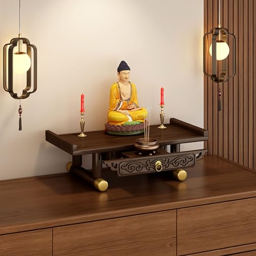 Pllrbvshs Wandmontierter altartisch Buddha-Altar aus Massivholz, Meditations-Aufbewahrungsschrank, Guan-Gong-Schrein Tisch für Fotos und Andenken.(39X26X13CM/15.4X10.2X5.1IN,Desktop 1) Pllrbvshs Wandmontierter altartisch Buddha-Altar aus Massivholz, Meditations-Aufbewahrungsschrank, Guan-Gong-Schrein Tisch für Fotos und Andenken.(39X26X13CM/15.4X10.2X5.1IN,Desktop 1) von Pllrbvshs