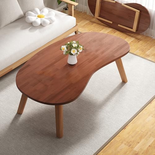 Hölzerne Cashew Nut geformt Foldable Japanisch Tatami Kaffeetabelle Minimalist Low Tee Tisch Moderne Side Schreibtisch für Wohnen Raum Speichern Raum Folding Essentisch. (Walnut,120X55X45CM Hölzerne Cashew Nut geformt Foldable Japanisch Tatami Kaffeetabelle Minimalist Low Tee Tisch Moderne Side Schreibtisch für Wohnen Raum Speichern Raum Folding Essentisch. (Walnut,120X55X45CM von Pllrbvshs
