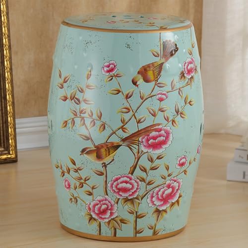 Pllrbvshs Chinesischer dekorativer Gartenhocker, Keramik-Trommelhocker, runder Schuhhocker für den Eingang, Blumendisplay-Regal mit Glasurverzierung, geeignet für Wohnzimmer und Flur.(A) von Pllrbvshs