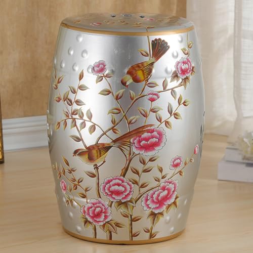 Pllrbvshs Chinesischer dekorativer Gartenhocker, Keramik-Trommelhocker, runder Schuhhocker für den Eingang, Blumendisplay-Regal mit Glasurverzierung, geeignet für Wohnzimmer und Flur.(B) von Pllrbvshs