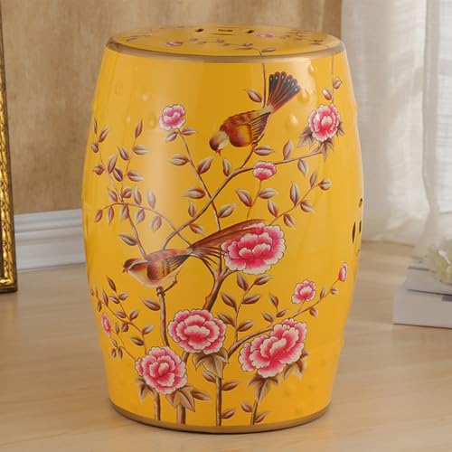 Pllrbvshs Chinesischer dekorativer Gartenhocker, Keramik-Trommelhocker, runder Schuhhocker für den Eingang, Blumendisplay-Regal mit Glasurverzierung, geeignet für Wohnzimmer und Flur.(C) von Pllrbvshs