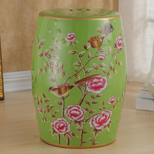 Pllrbvshs Chinesischer dekorativer Gartenhocker, Keramik-Trommelhocker, runder Schuhhocker für den Eingang, Blumendisplay-Regal mit Glasurverzierung, geeignet für Wohnzimmer und Flur.(D) von Pllrbvshs