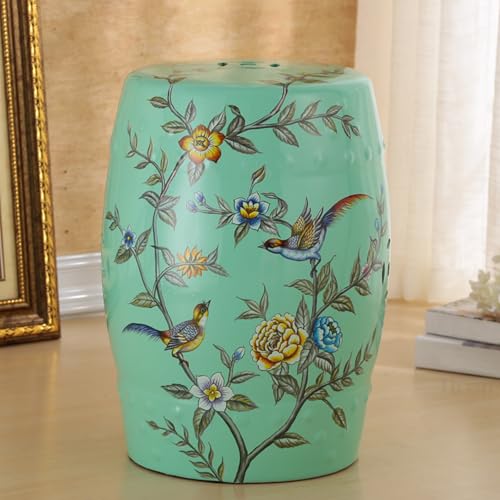 Pllrbvshs Chinesischer dekorativer Gartenhocker, Keramik-Trommelhocker, runder Schuhhocker für den Eingang, Blumendisplay-Regal mit Glasurverzierung, geeignet für Wohnzimmer und Flur.(M) von Pllrbvshs