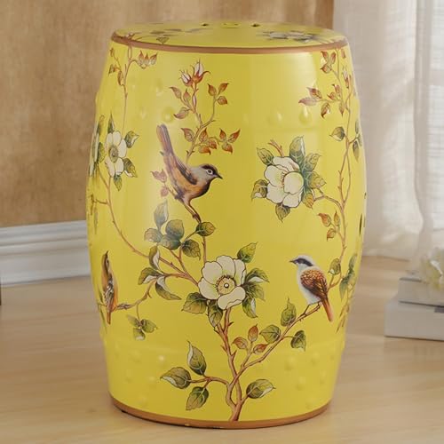 Pllrbvshs Chinesischer dekorativer Gartenhocker, Keramik-Trommelhocker, runder Schuhhocker für den Eingang, Blumendisplay-Regal mit Glasurverzierung, geeignet für Wohnzimmer und Flur.(V) von Pllrbvshs