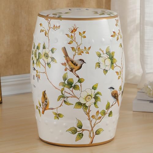 Pllrbvshs Chinesischer dekorativer Gartenhocker, Keramik-Trommelhocker, runder Schuhhocker für den Eingang, Blumendisplay-Regal mit Glasurverzierung, geeignet für Wohnzimmer und Flur.(Z) von Pllrbvshs