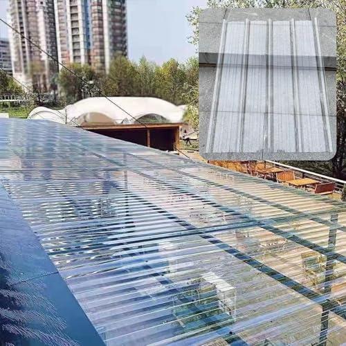 Transparente Wellplatte aus Kunststoff – Polycarbonatplatte für Gewächshäuser, wetterfeste Dachabdeckung für Pavillons, Gärten und Terrassen 1 mm stark.(6pcs,90x140CM/35.4x55.1IN) von Pllrbvshs