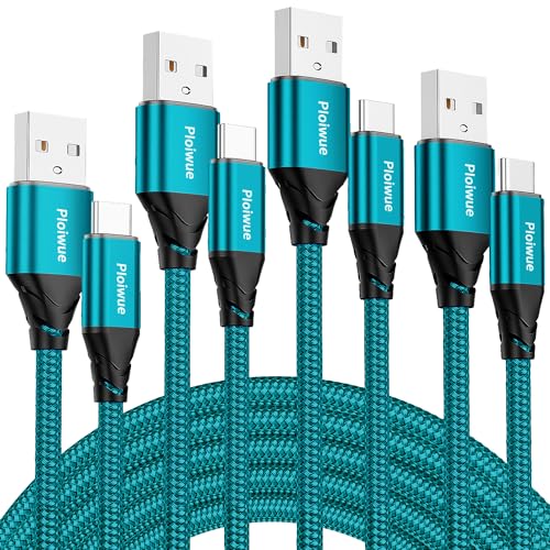 USB C Kabel [4 Stück 2M+2M+3M+3M] 3.1A Ladekabel USB C Schnellladekabel Nylon USB C Ladekabel für Samsung Galaxy S24 S23 S22 S21 S20 Note 10, Huawei P60r 15 Pro Max（grün） von Ploiwue