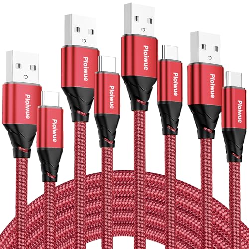 USB C Kabel [4 Stücke 2 M+2 M+3 M+3M] 3.1 A Ladekabel USB C Schnellladekabel Nylon USB C Ladekabel für Samsung Galaxy S23 S22 S21 S20, Hinweis 10 HuaweiP9 Pixel 7/6 Schalter PS5 15 Pro von Ploiwue