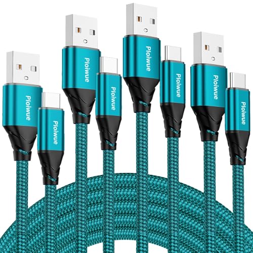 USB C Kabel [4 Stücke 2 M+2 M+3 M+3M] 3.1 A Ladekabel USB C Schnellladekabel Nylon USB C Ladekabel für Samsung Galaxy S23 S22 S21 S20, Hinweis 10 HuaweiP9 Pixel 7/6 Schalter PS5 15 Pro von Ploiwue