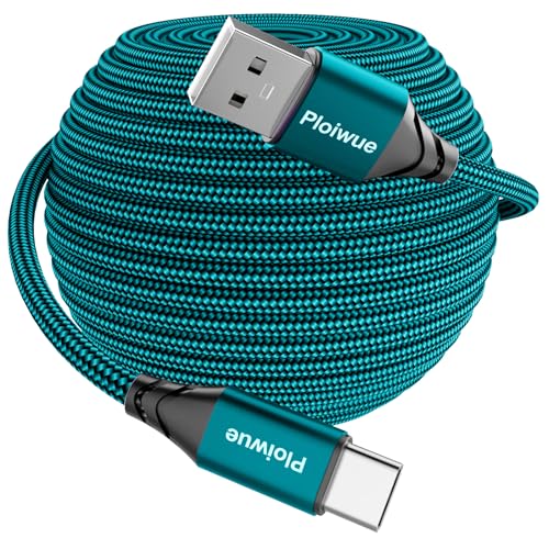 USB C Kabel 4M Extra Lang USB C Ladekabel Nylon Geflochtenes PS5 Controller Ladekabel USB Typ C Kable für Samsung Galaxy S22 S21 S20 S10 S9 S8 Note 10 9,PS5, HUAWEI P30 P20,LG V30 V20 G6 G5 (grün) von Ploiwue