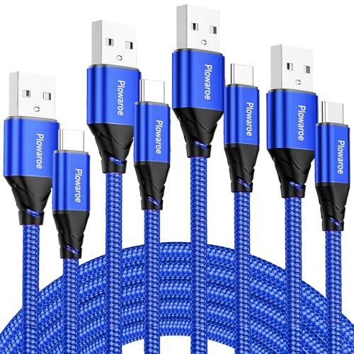 USB-C-Ladekabel, 2 m + 2 m + 2 m + 2 m, Typ C Ladekabel, Schnellladung, 3 A, Nylon, geflochten, USB-C-Kabel für iPhone 15 Plus Pro Max, Samsung Galaxy S24/S23/S22, Huawei P40/P30, Google Pixel (blau), USB-C-Ladekabel, 2 m + 2 m + 2 m + 2 m, Typ C Ladekabel, Schnellladung, 3 A, Nylon, geflochten, USB-C-Kabel für iPhone 15 Plus Pro Max, Samsung Galaxy S24/S23/S22, Huawei P40/P30, Google Pixel (blau), von Ploiwue