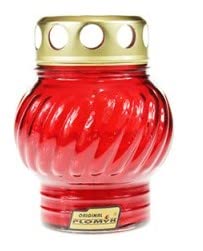 MARBI Grabkerze aus Glas klein 24h (Rot) von Plomyk
