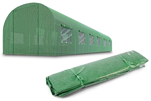 Ersatzfolie für Folientunnel Gartentunnel Gewächshaus Verschiedene Größen PLONOS (6 x 3m (12 Fenster)) von Plonos