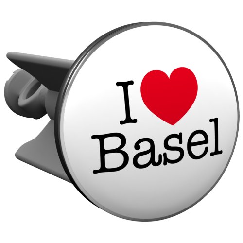 Plopp Waschbeckenstöpsel I love Basel, Stöpsel, Excenter Stopfen, für Waschbecken, Waschtisch, Abfluss von Plopp