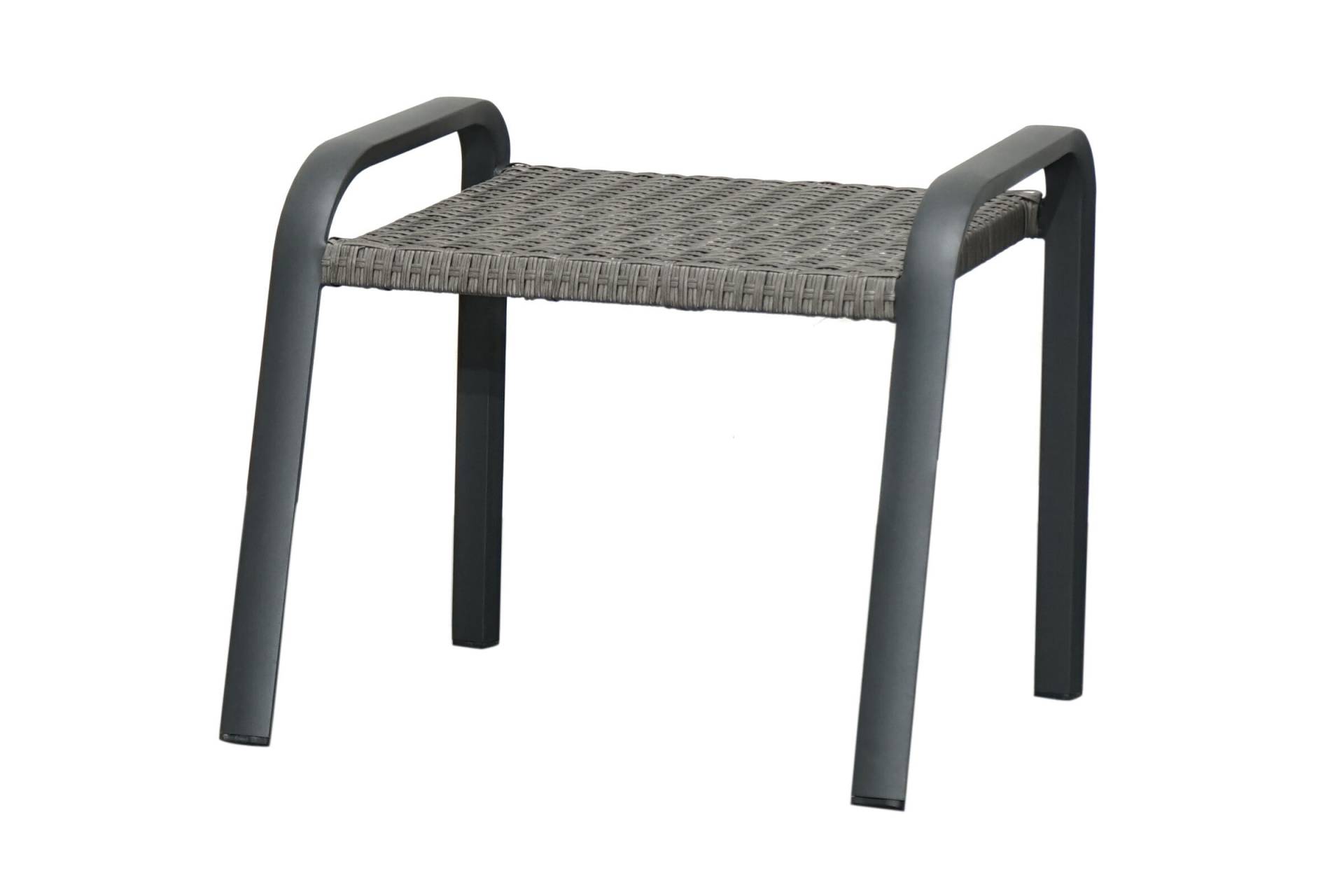 Ploß Kiribati Fußhocker, grau, Aluminium/Polyrattan, 59x50x49,5 cm von Ploß