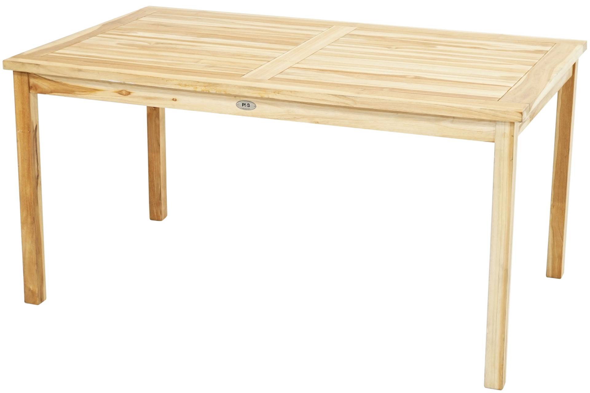 Ploß Pittsburgh Eco Aktion Gartentisch, Natur, Eco-Teak, 120x70 cm, SVLK-zertifiziert, Klappbar von Ploß