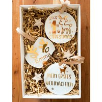 Weihnachtsanhänger Personalisiert | Mein Erstes Weihnachten Baumschmuck Weihnachtsdeko Christbaumschmuck Geschenkanhänger von PlotandKnotShop
