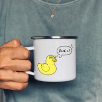 Duck U | Ente Lustig Humor Keramiktasse Emaillebecher Personalisierbar Geschenk I Witzig Tasse Becher Metallbecher von PlottTwistDE