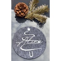 Personalisierte Filzuntersetzer Mit Namen - Untersetzer Name Weihnachten Weihnachtsgeschenk Personalisiert & Handmade von Plottalina
