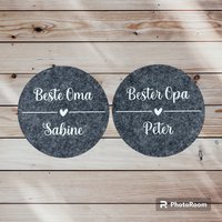 Untersetzer | Beste Oma Bester Opa Mit Name Personalisiert Und Individuell von PlottdesignByNancy