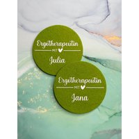 Untersetzer | Ergotherapeutin Mit Herz Ergotherapeut Name Personalisiert Und Individuell von PlottdesignByNancy