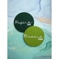 Untersetzer | Papa Mama Mit Und Ohne Name Personalisiert Individuell von PlottdesignByNancy