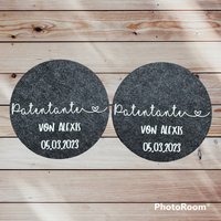 Untersetzer | Patentante Patenonkel Mit Name Und Datum Personalisiert Individuell von PlottdesignByNancy