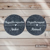 Untersetzer | Physiotherapeutin Mit Herz Physiotherapeut Name Personalisiert Und Individuell von PlottdesignByNancy