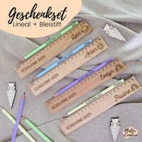 Geschenk Zur Einschulung | Lineal Personalisiert I Schulanfang Schultüte Junge Mädchen Holzlineal Schulkind von PlotterCreative