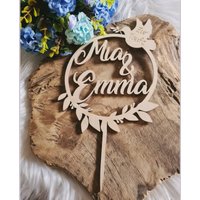 Cake Topper Taufe Mit Gravur von PlotterLieDesign