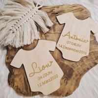 Holzkarte Mit Geburtsdaten| Personalisiert von PlotterLieDesign