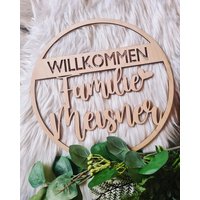 Türschild Willkommen Familie| Personalisiert von PlotterLieDesign