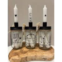 Kerzenglas | Kerze Geschenkidee Deko Geburtstagsgeschenk Wichtelgeschenk in Glas Name Personalisiert Wunschtext von PlotterLiebeHandmade